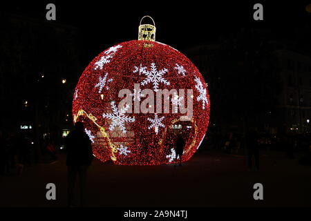 a big christmas ball in the square Stock Photo