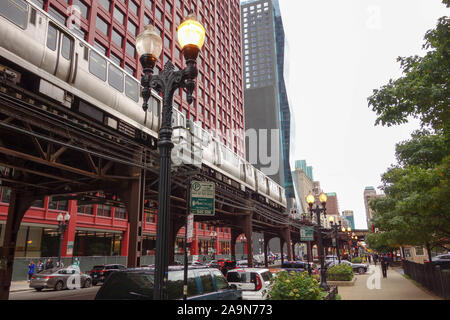 Elevated subway in Chicago, IL Stock Photo