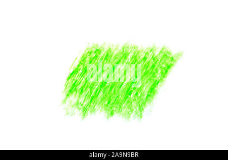 Green crayon color isolated on white background Stock Photo