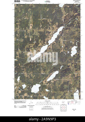 USGS TOPO Map MInnesota MN Bena NW 20110317 TM Restoration Stock Photo ...