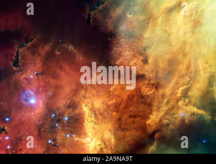 A colourful star-forming region somewhere in deep space. Science fiction wallpaper. Elements of the image were furnished by NASA
