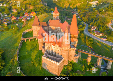 Corvin Castle, Transylvania, Romania, From 1456 nto the 17th century Gothic Reniassance , Vlad the Impaler was imprisoned here Stock Photo