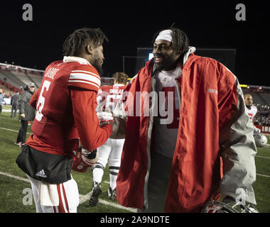 Piscataway, New Jersey, USA. 16th Nov, 2019. Rutgers and Ohio State players are shown after game action at SHI Stadium in Piscataway, New Jersey. Ohio State defeated Rutgers 56-21. Credit: Brian Branch Price/ZUMA Wire/Alamy Live News Stock Photo