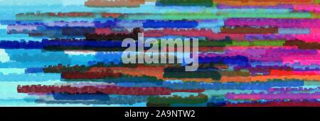 dark slate blue, sky blue and moderate pink colors grunge texture graphic background with horizontal strokes Stock Photo