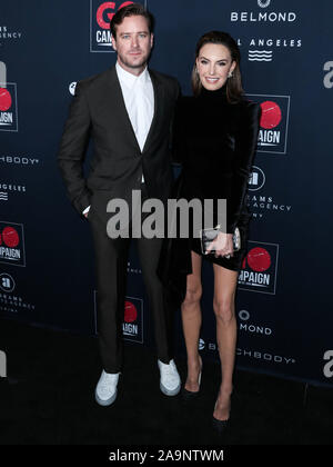 HOLLYWOOD, LOS ANGELES, CALIFORNIA, USA - NOVEMBER 16: Actor Armie Hammer and wife Elizabeth Chambers arrive at the 13th Annual GO Campaign Gala 2019 held at NeueHouse Hollywood on November 16, 2019 in Hollywood, Los Angeles, California, United States. (Photo by Xavier Collin/Image Press Agency) Stock Photo