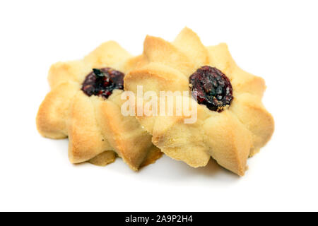 Homemade cookies with jam isolated on white background Stock Photo