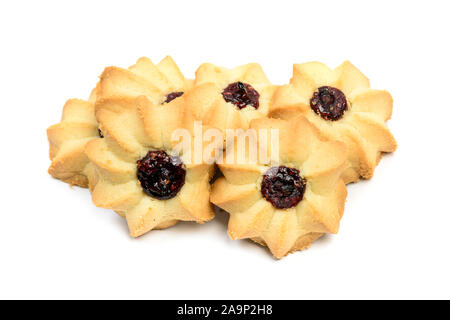 Homemade cookies with jam isolated on white background Stock Photo