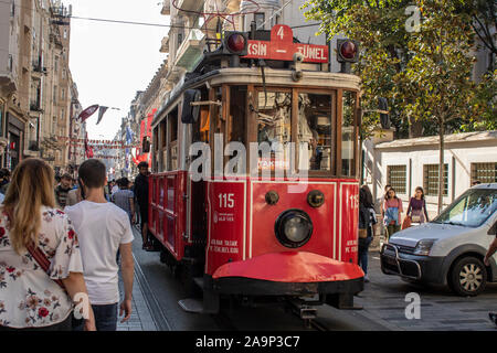 Istiklal, Turkey - October-13,2019: Istiklal Street and shopping. Stock Photo