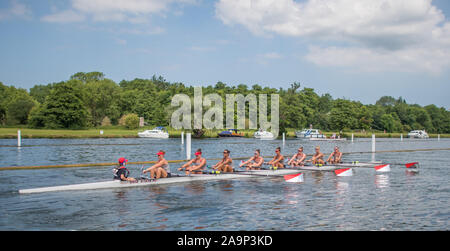 Henley. Berks, United Kingdom.   Ohio State University competing in the Elite Women's Eight at the 2017 Henley' Women's Regatta. Rowing on, Henley Reach. River Thames.    Sunday  18/06/2017  [Mandatory Credit Peter SPURRIER/Intersport Images] Stock Photo