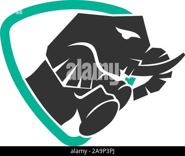 Elephant Logo Design Vector Illustration Template isolated Stock Vector