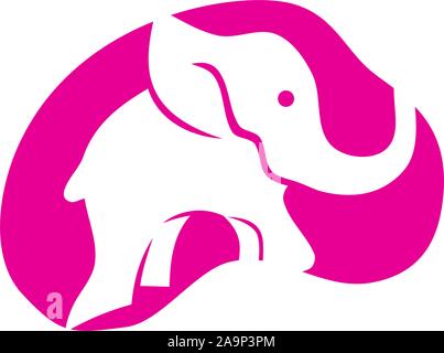 Elephant Logo Design Vector Illustration Template isolated Stock Vector