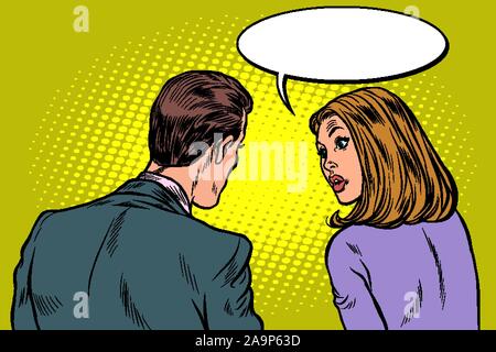 Man and woman dialogue Stock Vector