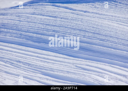 Frozen lines on the windy mountain Stock Photo