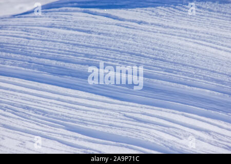 Frozen lines on the windy mountain Stock Photo