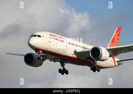 Air India Boeing 787-8 Dreamliner VT-ANT departing from London Heathrow Airport, UK Stock Photo