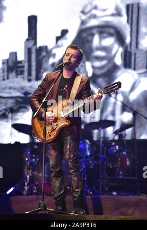 Italy. 16th Nov, 2019. The italian singer-songwriter and musician Daniele Silvestri performing live at PalaPartenope in Napoli with his 'La terra dal vivo sotto i piedi' tour 2019. (Photo by Paola Visone/Pacific Press) Credit: Pacific Press Agency/Alamy Live News Stock Photo