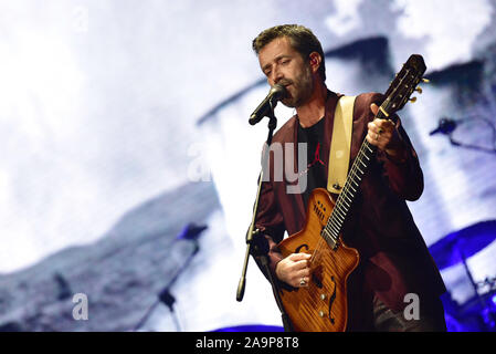 Italy. 16th Nov, 2019. The italian singer-songwriter and musician Daniele Silvestri performing live at PalaPartenope in Napoli with his 'La terra dal vivo sotto i piedi' tour 2019. (Photo by Paola Visone/Pacific Press) Credit: Pacific Press Agency/Alamy Live News Stock Photo