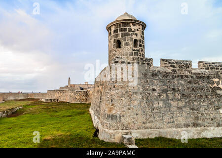 Castillo San Salvador de la Punta spanish fortress walls Havana, Cuba Stock Photo