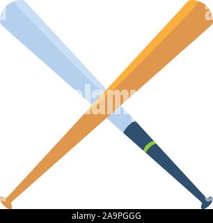 sport baseball bats flat style icon vector illustration design Stock Vector