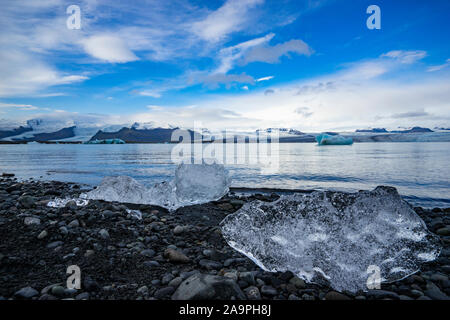 impressive ice landscape of Jökulsárlón glacier lagoon in  Iceland Stock Photo