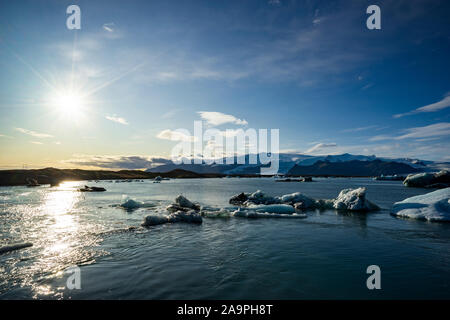 impressive ice landscape of Jökulsárlón glacier lagoon in  Iceland Stock Photo