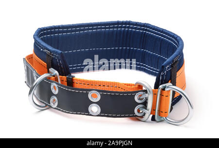 Industrial safety belt isolated on white background Stock Photo