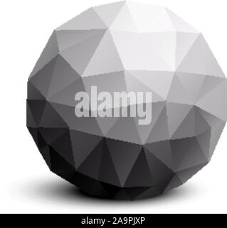 Isolated vector round. Abstract composition, polygonal construction, space background, EPS 10 vector illustration. Wireframe mesh broken polygonal Stock Vector