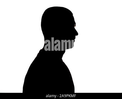 Silhouette of adult man portrait in studio Stock Photo