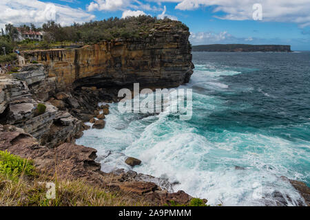 Spectacular view of ocean cliff in the Gap Park on suny day, Watsons Bay, Sydney Stock Photo