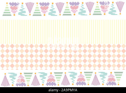 Seamless christmas tree / Pattern Christmas background decorated on festival holiday / Merry Christmas decoration and a happy new year , vector illust Stock Photo