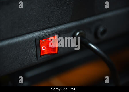 red switch on off in the electronics devices Stock Photo