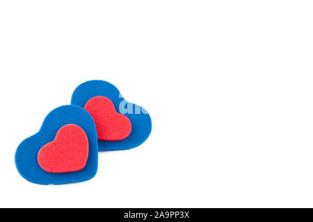 Two blue hearts background close-up Stock Photo