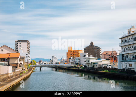 Wakayama town and river in Japan