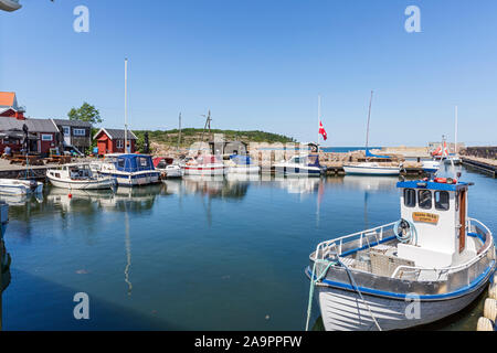 Bornholm, Sandvig, Daenemark, Hafen, Boote Stock Photo