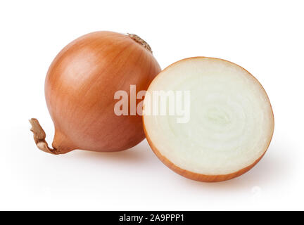 Onion bulbs isolated on white background with clipping path Stock Photo