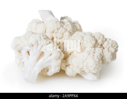 Cauliflowers isolated on white background with clipping path Stock Photo