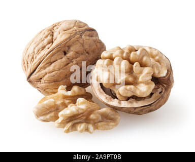 Walnuts isolated on white background with clipping path Stock Photo