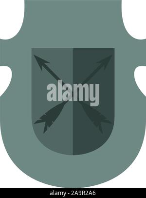 shield with arrows antique medieval flat design vector illustration ...