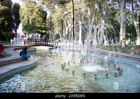 gulhane park rosehouse park a historical urban park in the eminonu district of istanbul with fountains with amazing green water istanbul stock photo alamy