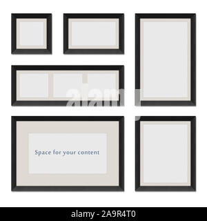 Different shaped black frames for your content Stock Photo
