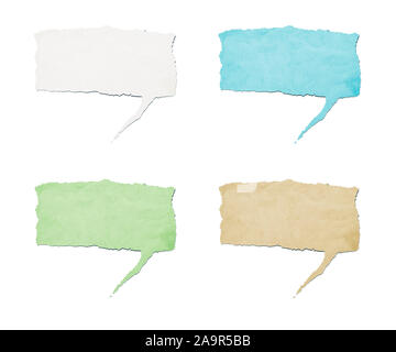 An image of some stylish recycled paper speech tags Stock Photo