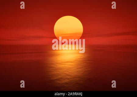 An image of a beautiful sunset over the ocean Stock Photo
