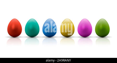 A row of nice colored easter eggs Stock Photo