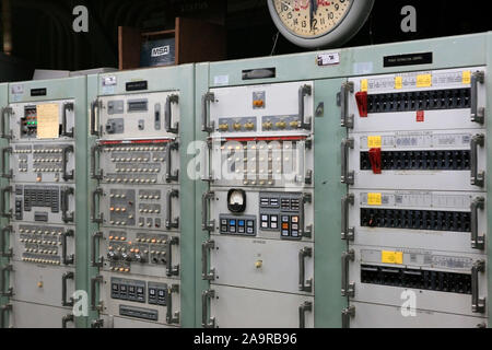 Inside the launch center of a Titan II ICBM underground silo complex in Arizona Stock Photo