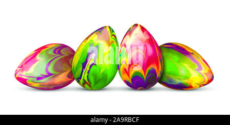 An image of four colorful easter eggs Stock Photo