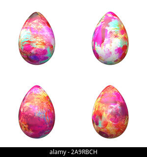 An image of four nice easter eggs isolated on white Stock Photo