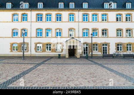 Luxembourg City / Luxembourg - 10. August, 2019:  detail view of the Judiciary Centre buildings in Luxembourg City Stock Photo