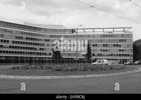 Switzerland: The Headquarter of the food and drink multi Nestlé in Vevey City at Lake Geneva Stock Photo