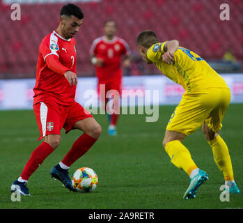 Stadion Rajko Mitic, Belgrade, Serbia. 17th Nov, 2019. European Championships 2020 Qualifier, Serbia versus Ukraine; Nemanja Radonjic of Serbia - Editorial Use Credit: Action Plus Sports/Alamy Live News Stock Photo