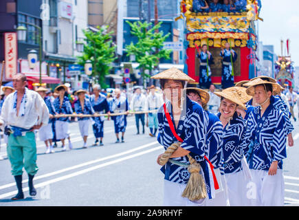 Participants in Gion Matsuri in Kyoto, Japan Stock Photo